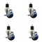 Service Caster 3'' Blue Poly Swivel 1-7/8'' Expanding Stem Caster Set with Brake, 4PK SCC-EX20S314-PPUB-BLUE-TLB-178-4 - alternate 1